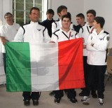 Italský team na uvítacím ceremoniálu