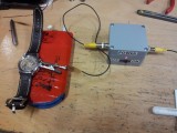 Vibrograf domácí výroby připojen